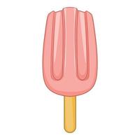 Pink ice cream icon, cartoon style vector