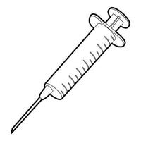 Syringe icon, outline style vector