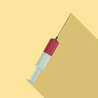 Syringe injection icon, flat style vector