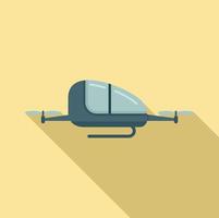 Automated air taxi icon, flat style vector