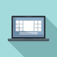 Laptop system icon, flat style vector