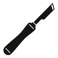 icono de cuchillo de madera de carpintero, estilo simple vector