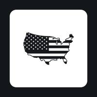 USA map icon, simple style vector