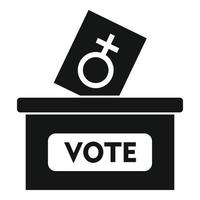 icono de voto de mujer a la derecha, estilo simple vector