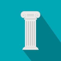 Roman column icon, flat style vector