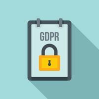 icono de información personal gdpr, estilo plano vector