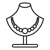 Pearl necklace icon, outline style vector