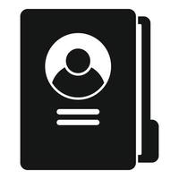 Personal information folder icon, simple style vector