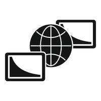 Network remote access icon, simple style vector