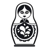 Matryoshka icon, simple style vector