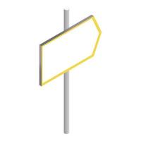 Road sign to right icon, isometric 3d style vector