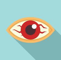 icono de ojos rojos de sarampión, estilo plano vector