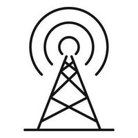 icono de torre de metal de radio, estilo de contorno vector