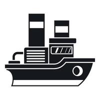 icono de barco pequeño, estilo simple vector