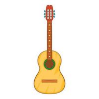 icono de guitarra acústica, estilo de dibujos animados vector