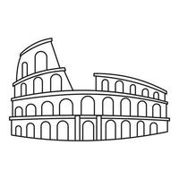 coliseo en icono de roma, estilo de esquema vector