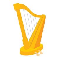 Harp icon, cartoon style vector