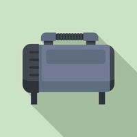 Motor air compressor icon, flat style vector