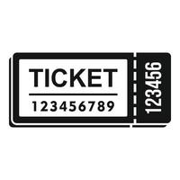 Travel bus ticket icon, simple style vector