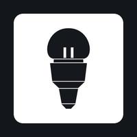 LED bulb icon, simple style vector