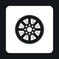 Sprocket for bicycle icon, simple style vector