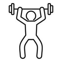 Barbell up icon, outline style vector