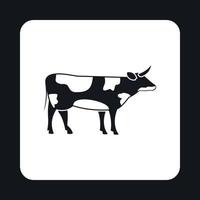 icono de vaca, estilo simple vector