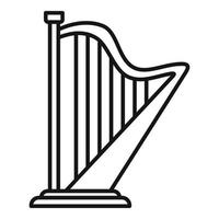 Harp concert icon, outline style vector