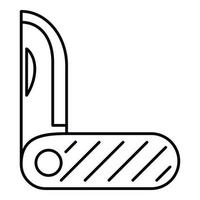 icono de metal de navaja de bolsillo, estilo de esquema vector