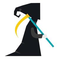 Death with scythe icon, flat style vector