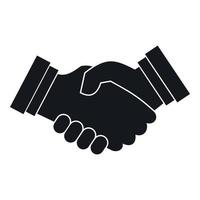 Business handshake icon, simple style vector