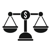 Money scale icon, simple style vector