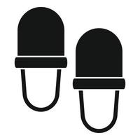 Retirement slippers icon, simple style vector