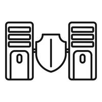 Server authentication icon, outline style vector