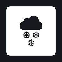 icono de nube y copos de nieve, estilo simple vector