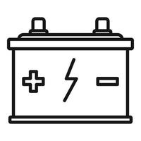 Eco car battery icon, outline style vector