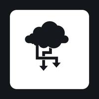 almacenamiento de archivos en el icono de la nube, estilo simple vector