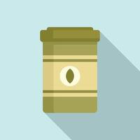 Fertilizer capsule jar icon, flat style vector