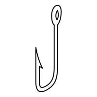 Fishihg hook icon, outline style vector