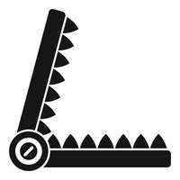 Metal animal trap icon, simple style vector