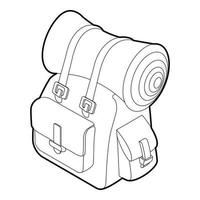 Backpack icon, outline isometric style vector