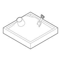 Sandbox icon in outline style vector