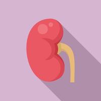 Pain kidney icon, flat style vector