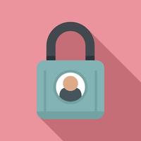 Locked personal information icon, flat style vector