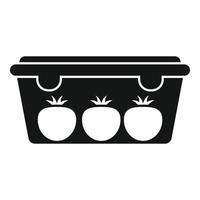 Plastic tomato box icon, simple style vector