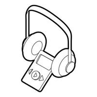 Audio guide icon, outline style vector