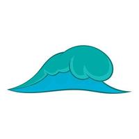 Big ocean wave icon, cartoon style vector