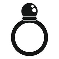 Pearl ring icon, simple style vector