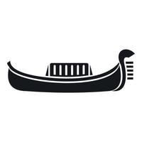 Venice gondola icon, simple style vector