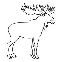 Moose icon, outline style vector